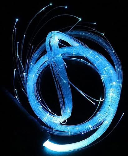 Fouet À Fibre Optique Led, Fouet Pivotant À Fibre Optique Avec 7 Couleurs 4 Effets Couleur, Fouet À Fibre Lumineuse Pivotante,Fête Disco LED À Fibre Optique Rotative À 360 °,Bars Green handle