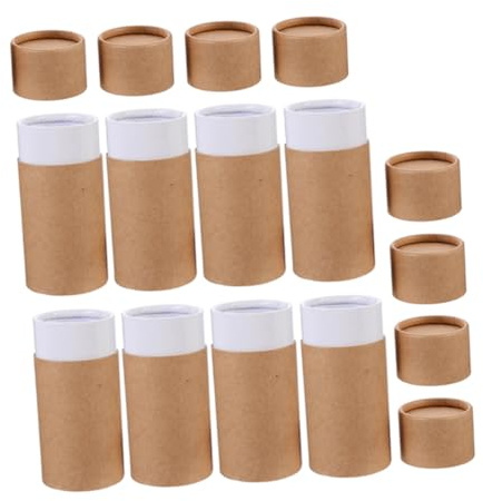 MAGICLULU 8 Stück Teiliges Kraftpapier Verpackungsboxen für Ätherische Öle Runde Papprollen mit Deckel Stabile Papierbehälter für Parfümflaschen Elegante Aufbewahrung und Geschenkverpackung