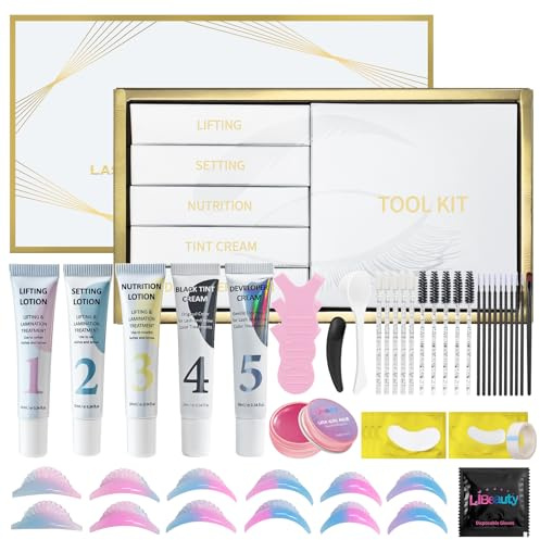 Libeauty Wimpernlifting Set mit Farbe Schwarz – 2-in-1 Lash Lifting & Wimpern Färben Set für dunklere und definierte Wimpern, für Zuhause und Salon