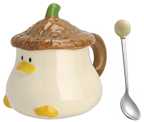 TLDBATICE Linda taza de café de pato de dibujos animados en 3D con tapa, divertida taza de té de animales, rosa, regalo para el día de San Valentín, cumpleaños, día de la madre, Pascua y Navidad