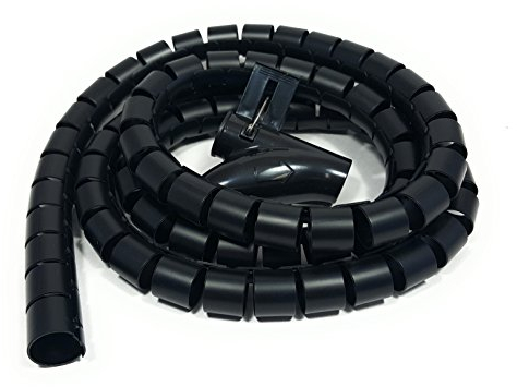 Bambelaa! Kabelschlauch Schwarz 1,5m Durchmesser 20mm - 22mm Selbstschließend für Schreibtisch Kürzbar Flexibler Kabelkanal Flexibel Wand Fernseher Kabelschutz Kabelmanagement für TV Computer