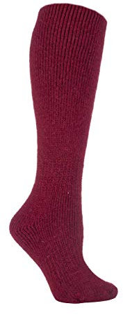 HEAT HOLDERS - Ladies Extra Long Thick Winter 2.7 TOG Coloured Knee High Thermal Wool Rich Socks (4-8 uk, Cherry (XL.Wool))