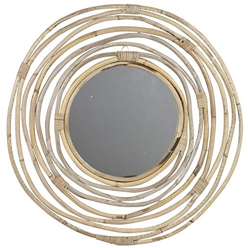 URBNLIVING Large Round Wall Mounted Wooden Mirror (Swirl)