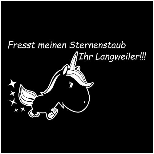 Finest Folia Einhorn Sternenstaub Aufkleber 13x11 cm Fun Sticker Auto Dekor Unicorn Autoaufkleber (K074 Weiß Matt)