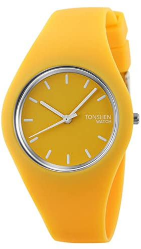 TONSHEN Fashion Herrenuhr Damenuhr Analog Quarz Casual Kautschuk Uhren 12 Farben Armbanduhren