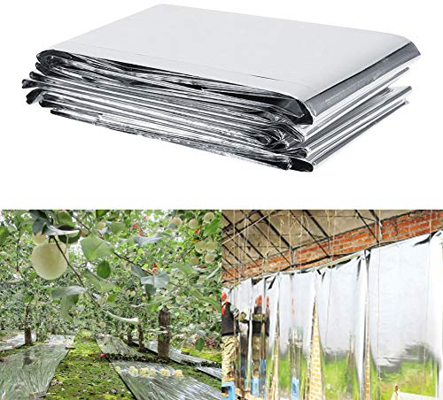 Nikou Lámina reflectante plantas - Lámina reflectante plateada Mylar para película Mylar plateada, altamente reflectante, Aumente efectivamente el crecimiento de plantas para el invernadero del jardín