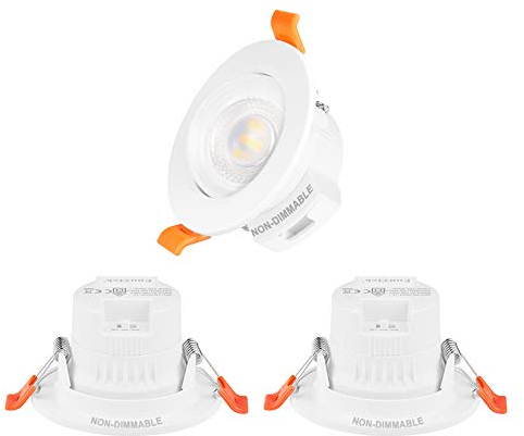 ENUOTEK 5W LED Strahler Einbau Decke Lampen Einbaustrahler Einbauspots Schwenkbar Weiß CCT Wählbar 3000K 4000K 5000K Nicht Dimmbar Lochmaß 65 – 80 MM 3er Lampen…