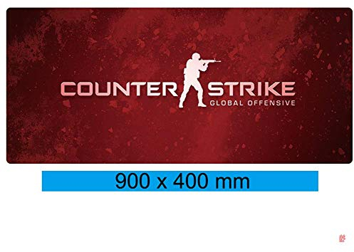 Mauspad csgo XXL Gaming Mauspad, 900x400mm Anime Mousepad, Höchstmaß an Präzision, extra stark vernähter Rand, gummierte Unterseite, Desktop Computer, C