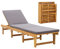 Tidyard Klappbare Sonnenliege Gartenliege Holz mit Auflage Klappliege Liegestuhl Holzliege Relaxliege für Garten Terrasse Schwimmbad, Akazie Massivholz