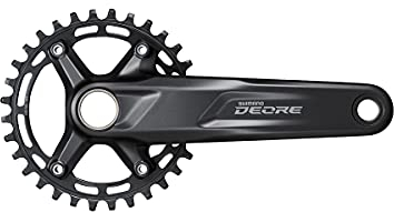 SHIMANO Unisex – Erwachsene M5100-1 Kettenradgarnitur, schwarz, Einheitsgröße