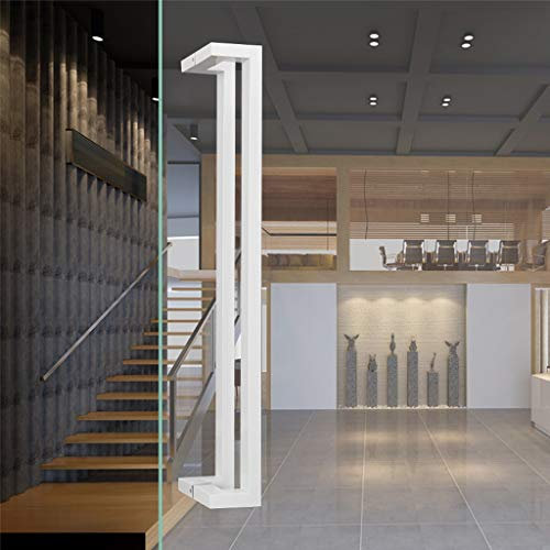 RTY-BY Poignées coulissantes Porte Blanche, Porte de Grange Ensemble de matériel Pull poignée avec vis Interne/Externe Barre Recto-Verso Poignée Robuste for Patio Cuisine Salle de Douche