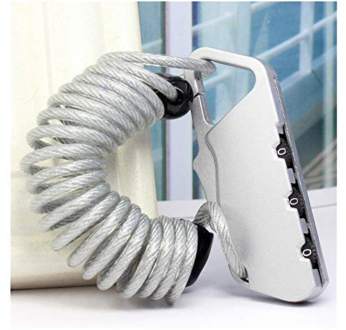 Wire Rope Code Lock, Luggage Anti-Theft Retractable Wire Code Lock, Backpack Lock, Luggage Lock, Padlock, Extension Cable-Silver