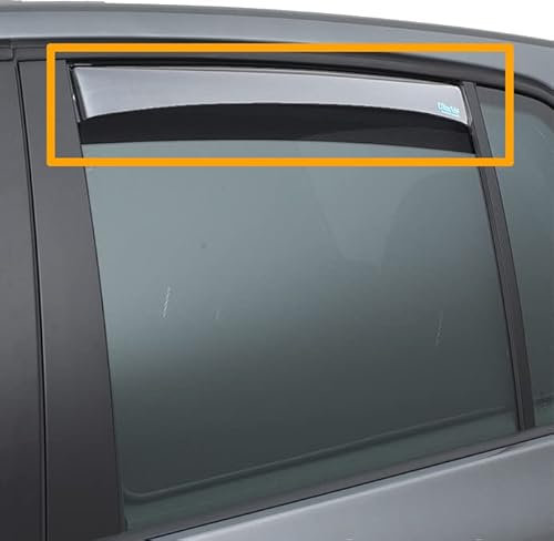 Hintere Windabweiser (1 Set) für die Fahrer und Beifahrerseite-CLK0044391K passend für FIAT Panda TYP 312/319, FLH, 5-Door, 2012- KLARES Material