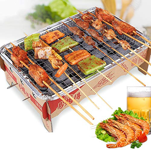 Barbecue Jetable Avec Charbon De Bois, Barbecue Portable Et Instantané, Gril Pour La Randonnée, Le Pique-Nique, Le Camping, La Plage(2 Pack)