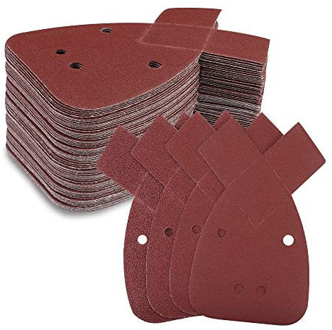 WORKPRO Mouse Sander Pads, 100 Pieces Detail Sanding Sheets with Extra 2 Tips for Replacement, Sandpaper Assorted 60 80 120 180 Grits to Fit Black and Decker Detail Palm Sander