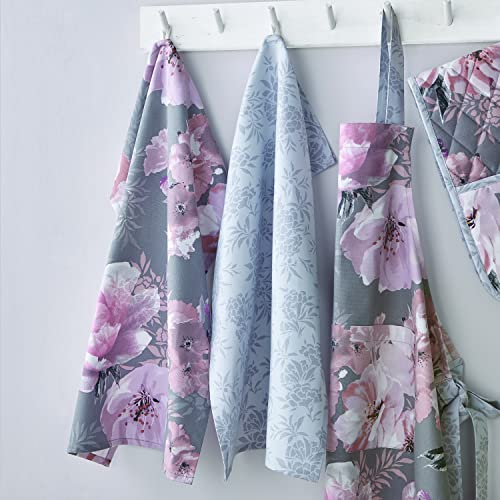 Catherine Lansfield Dramatic Floral Geschirrtücher, Grau, Einheitsgröße, KT/46659/W/TT2/GY