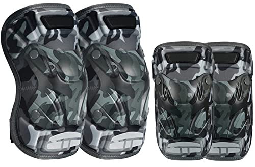 HGTRH Knie Und EllenbogenschüTzer Erwachsene, Motorrad Knieprotektoren Motocross Motorrad Radfahren Knieschützer MTB Ellenbogen Protektor Leichtgewichtig Knieschutzschutz Unisex, 4 Pcs