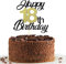 18th Birthday Cake Toppers,Black&Gold Glitter Cake Decorations,Happy 18th Cake Toppers for Boys Girls Birthday Themed Party,1PC