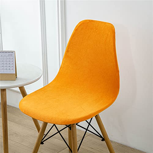 Highdi Samt Schalenstuhl Bezug, Einfarbig Stuhlbezug 2/4/6 er Set Stuhlbezüge Stretch Esszimmerstühle Bezug Moderne Elastischer Stuhlhussen Abnehmbar Waschbar Küchenstühle Husse (Orange,1 PC)