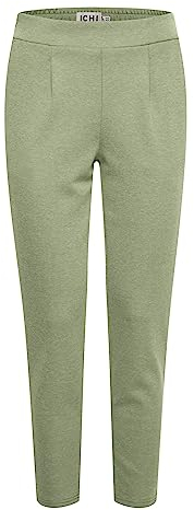 ICHI IHKATE Pique PA Damen Sweathose Sweatpants Relaxhose mit Stretch Enger Schnitt, Größe:M, Farbe:Willow Bough (180119)