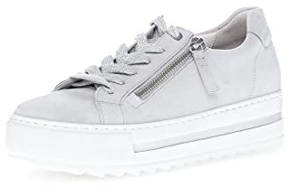Gabor Damen Low-Top Sneaker, Frauen Halbschuhe,Wechselfußbett,Moderate Mehrweite (G),Sportschuhe,Freizeitschuhe,Light Grey,42 EU / 8 UK