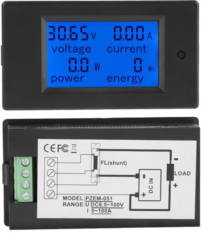 CC 6.5-100V Digital Electric Power Tensione di Energia Misuratore di Corrente LCD Voltmetro Amperometro Volt Amt Amp Tester (derivazione 50A)