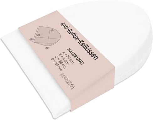 MIMUSELINA Keilkissen zum Aufrichten und zur Vermeidung von Reflux und Koliken - Anti-Reflux-Kissen für Erwachsene oder Schwangere, Wasserdicht und Plastifiziert | Halbkreisförmig - 35 x 28 x 6 cm