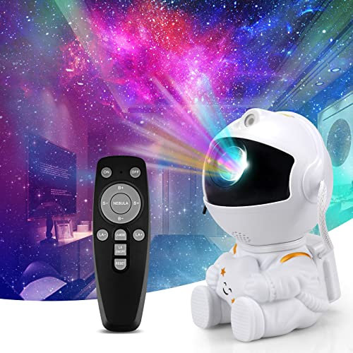LED Sternenhimmel Projektor Kinder, Astronauten Projektor LED Galaxy Projektor mit Fernbedienung und Timer, Sternenhimmel Nachtlicht Astronaut Galaxy Projektor für Schlafzimmer und Deckenprojektor