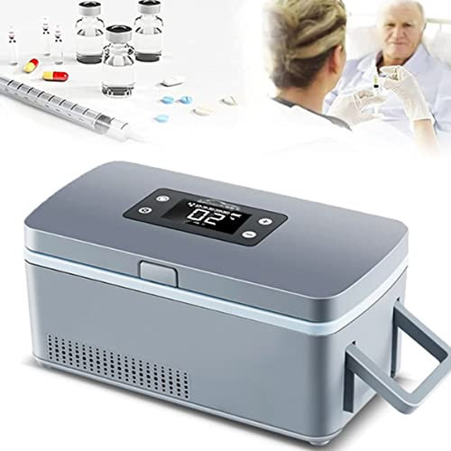 RéFrigéRateur à Insuline, Glaciere Voiture, Réfrigerateur Glacière Électrique Portable Interféron Insuline Drug de Voiture ou de Maison Voyage,2*battery