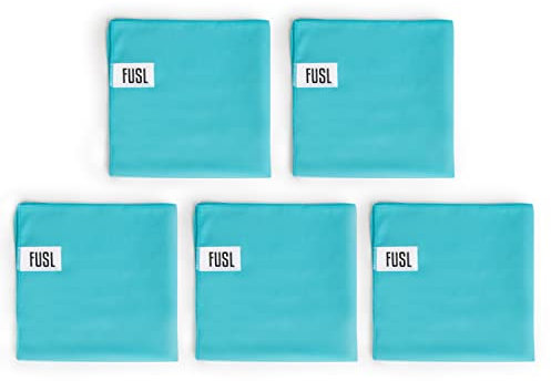 FUSL Mikrofasertücher 35x35cm - streifenfrei und fusselfrei - Brillenputztuch, Fenstertuch, Mikrofaser Autopflege, Mikrofasertuch Autopflege, Mikrofaser Putztuch - saugstark mit 200GSM - 5 Stück