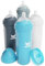 Herobility Double Anti-Colic Baby Bottles – 12 fl oz/340ml – 4-Pack – Multicolor - White, Gray, Iron Blue, Blue