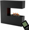 GLOW FIRE Wasserdampf Kamin Schiller (Standkamin) - Elektrokamin mit realistischen LED 3D-Flammen, Knistereffekt & Fernbedienung, 120x120x37 cm - Opti-Myst 600 Elektro Kamin mit Holz-Deko, Schwarz
