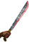 Rubber Johnnies Vintage Jungle BLOODY Machete, Fake, PU Foam, Con Safe, 60 centimetri di lunghezza, leggero, costumi di Halloween, oggetti di scena del film