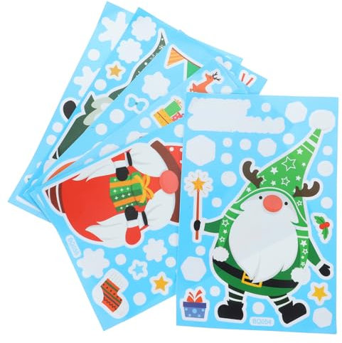 PRETYZOOM 6st Schneeflocken-fensteraufkleber Schneeflocken-fensterdekorationen Frohe Fensteraufkleber Für Weihnachten Wichtel-wandaufkleber Fensterbild Rentier-fensteraufkleber Glas Elch Pvc