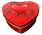 2x Herzdose Geschenkdose Dose Rot mit Rosendruck und Herz Metall H4xL11,5xB12cm