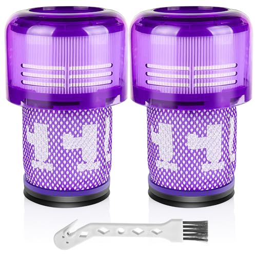 iVanzoll 2 Stück Ersatzfilter für Dyson V12 Detect Slim Absolute/Total Clean/Extra/Fluffy Staubsauger, Waschbar Zubehör Ersetzen Sie Part 971517-01
