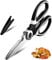 Eastrise Heavy-Duty Kitchen Scissors, Dishwasher-Safe Multi-Purpose Food Shears, Non-Slip Stainless Steel Sharp Cooking Scissors with Ergonomic Handle (1PC/Black&White)