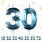 3D Blue Number 30 Candle - Birthday Party Cake Topper Decorations for Women, Men & Anniversary