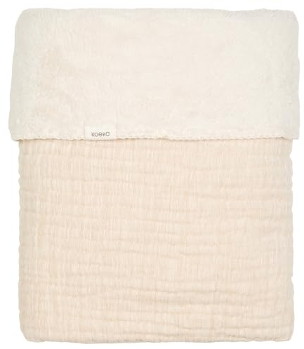 Koeka Babydecke - Kuscheldecke - Für Babywiege Und Babykorbe -mit Teddy Gefüttert - Rivoli - Baumwolle - Strapazierfähig - Weiß - 75x100 cm