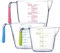 Plastic Measuring Cups Set of 3 with Angled Grip Handles - BPA-Free and Easy to Read Measurements - Perfect for Baking - Includes 200ML, 400ML, and 900ML Measuring Jugs