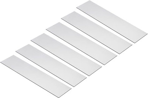 PATIKIL 8x2 Blank Name Plates, 6 Pack Custom Engraved Name Plate Rectangle Laser Engraving Blanks for Personalized Nameplates Office Desk DIY Painting Supplies, Silver, Black