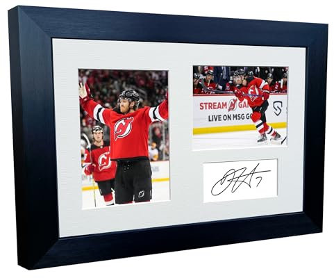 Kitbags & Lockers Dougie Hamilton New Jersey Devils NHL Autogramm-Foto-Bilderrahmen, 30,5 x 20,3 cm, A4, Eishockey-Poster, Geschenk, dreifach