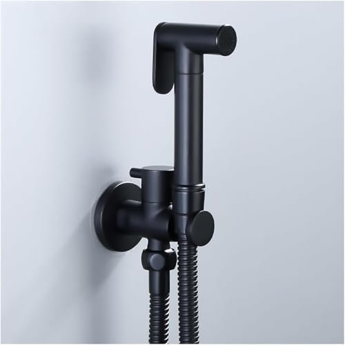 Schwarzes Hand-Bidet-Sprühgerät für Toilette, tragbares Bidet-Sprühset, Wandmontage, Hand-Bidet-Sprühgerät aus Messing, Hochdruck-Bidet-Aufsatz für Toilette mit 1,5 m Duschschlauch, für Haus