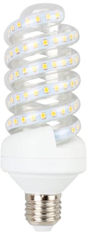 Bombilla LED espiral E27 20W, eficiencia energética, luz brillante, ahorro de electricidad, ideal para iluminación en hogar y oficina.