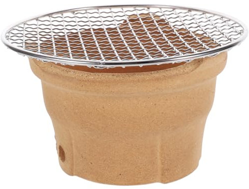 Konro - Barbecue portatile a carbone in stile giapponese, da tavolo, con piastra in ceramica, per interni ed esterni