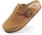 FITORY Sabots Femme en Daim Souple Nu-Pieds Ajustables avec Semelle en Liège Anatomique Mule Marron Taille 42