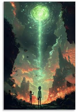 HDPOBSD Rick and Morty Poster, Komödie Animationsposter, Leinwanddruck, ästhetische Wandkunst, moderne Heimdekoration für Schlafzimmer, Wohnzimmer, 40 x 60 cm, ungerahmter Stil