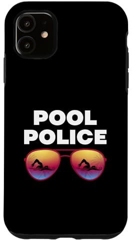 Coque pour iPhone 11 Idée cadeau amusante pour la police de la piscine