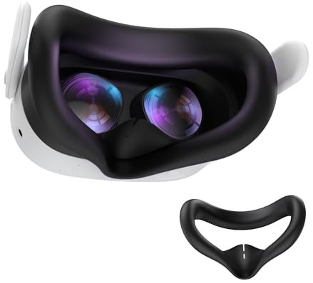 AMVR Silikon Face Cover Kompatibel mit Meta/Oculus Quest 3S Zubehör, Nicht Kompatibel mit Quest 3, Schweißfestes Face Pad, mit Nasenpad, Immersive VR Experience