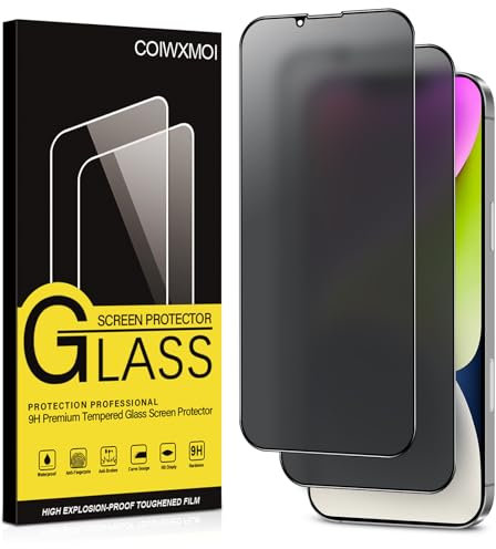 Coiwxmoi Verre Trempé Mat pour Apple iPhone 16e/14/13/13 pro Anti Espion,Mate Anti Spy Vitre Protection écran Matte Anti-Reflet Dureté 9H Anti-Rayures Privacy Haute Définition HD Film,2 Pièces